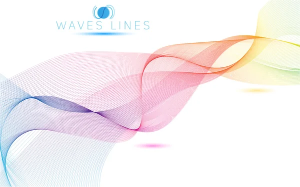 Linha de ondas de luz colorida padrão abstrato brilhante arco-íris ilustração vetor onda iasolada —  Vetores de Stock