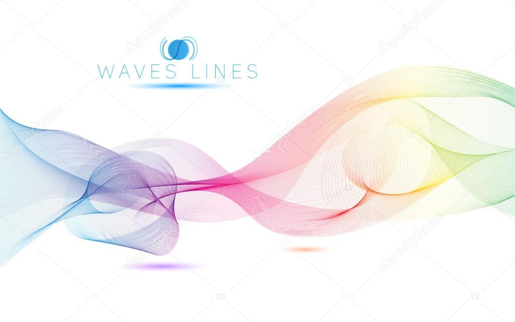colorful light waves line bright abstract pattern rainbow illustration vector wave iasolated