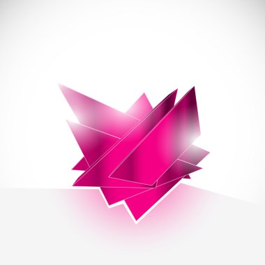 pink gem amethyst shard crystal icon logo vector template clipart