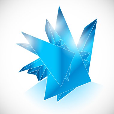 Blue gem sapphire ice shard crystal icon logo geometric art vector template clipart