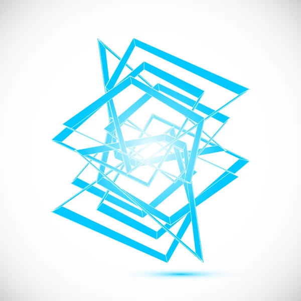 Fragmento de hielo azul gema cristal de zafiro icono logotipo geometría arte vector plantilla — Vector de stock