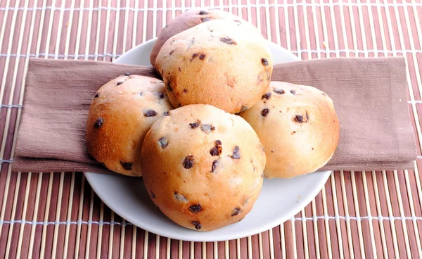 Sweet bread with chocolate drops — Stock Photo, Image