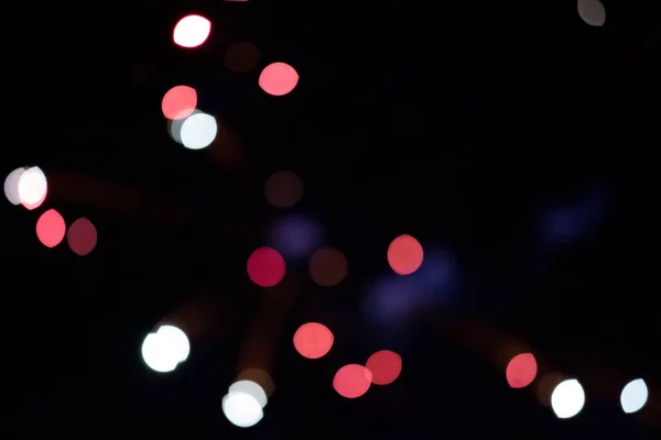 Multicolorido Desfocado Bokeh Manchas Preto Fundo Festivo Noite Fundo — Fotografia de Stock