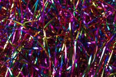 Şenlik arka planı. Bir sürü renkli süs eşyası..