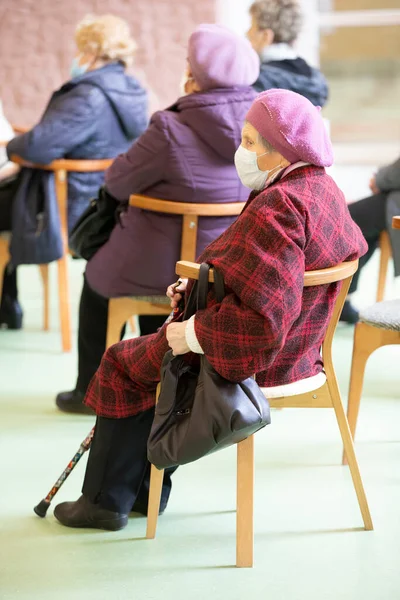 Biélorussie Ville Gomil Avril 2021 Meeting Club Elderly Groupe Personnes — Photo