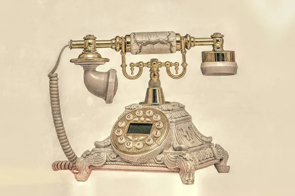 Telefone Retro Antigo Com Receptor Cabo — Fotografia de Stock