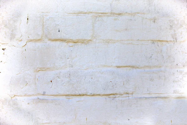 Parede Tijolo Caiado Branco Velho Cinza Com Uma Tonalidade Branca — Fotografia de Stock