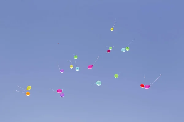 Multicolored Balloons Blue Sky — Stock Photo, Image