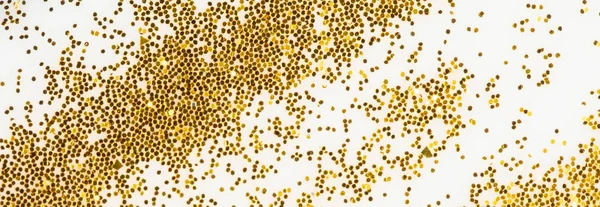 Festive Glamorous Background Gold Sparkles Scattered White Background — Stock Photo, Image