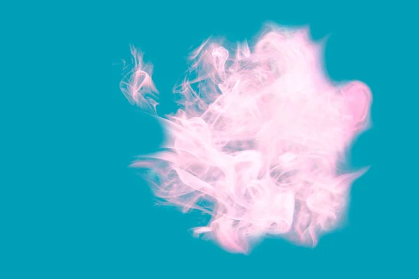 Pink gentle smoke on a blue background.