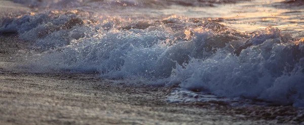 Beautiful Wave Foam Evening Sea — Stock Photo, Image