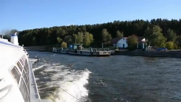 Reisen Mit Dem Flusspassagierboot Meteor Projekt 342E Schießen Mit Der — Stockvideo