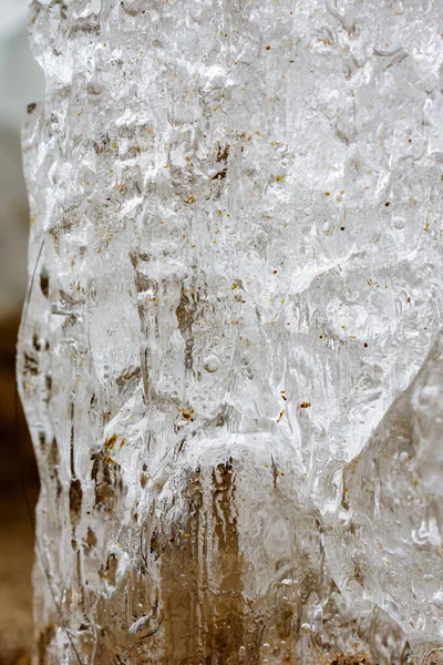Neobvyklé Ledové Jeskyně Písek Textury Ledových Krystalů Zblízka Mělké Dof — Stock fotografie