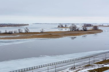 Bolgar Tarihi ve Arkeolojik Kompleksi. Bolgar, Tataristan, Rusya 'da bulutlu bir günde kış manzarası.