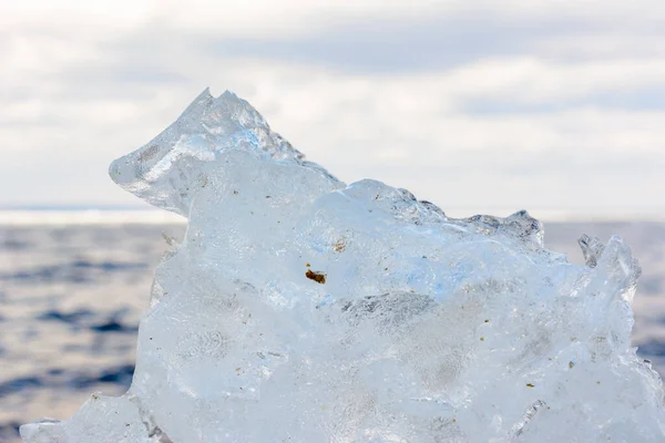 Незвичні Форми Текстури Кристали Льоду Закривають Мілководдя Копіювальним Простором Арктика — стокове фото