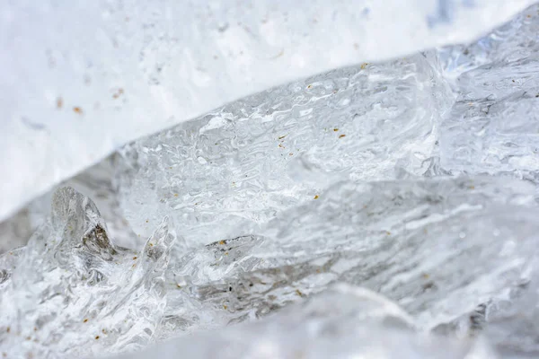 Незвичайні Форми Текстури Кристалів Льоду Крупним Планом Мілководдя Копіювальним Простором — стокове фото