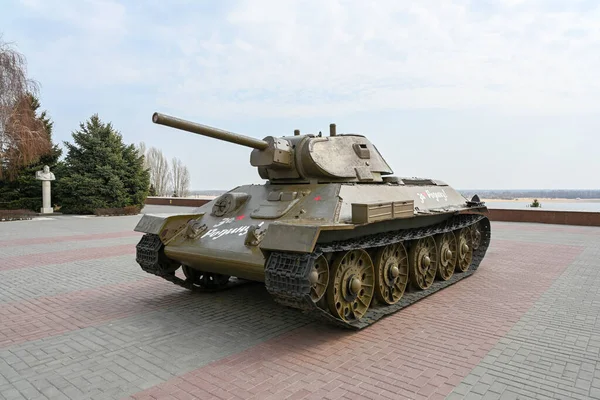 Volgograd Rusland April 2021 Tank Het Observatiedek Bij Museum Slag — Stockfoto