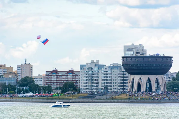 Kazan Russische Federatie Juli 2020 Luchtvaart Vakantie Kies Hemel 2020 — Stockfoto