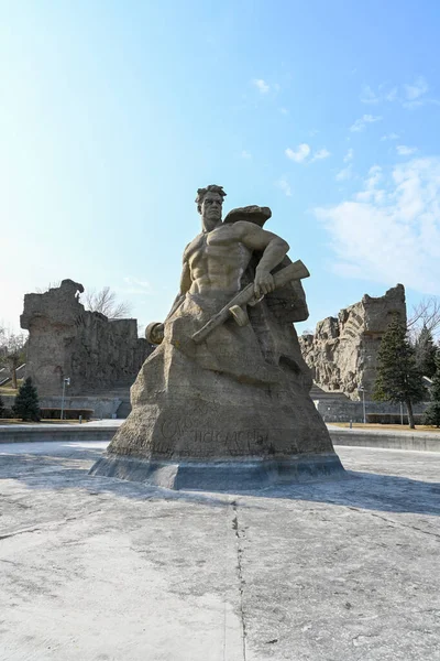 Volgograd Rússia Maio 2021 Stand Death Monument Mamayev Kurgan Mamayev — Fotografia de Stock