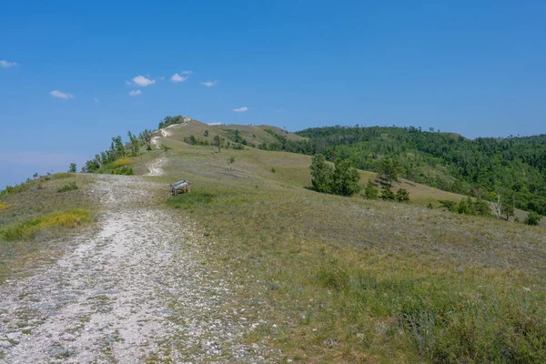 Costa Del Río Volga Cerca Ciudad Zhigulevsk Montañas Zhiguli Samarskaya —  Fotos de Stock