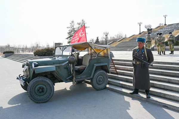 Volgograd Rússia Maio 2021 Veículo Militar Velho Veículo Militar Segunda — Fotografia de Stock