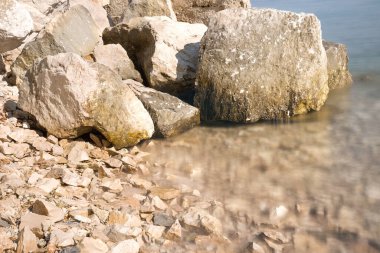 Beautiful magical coast with stones of the Adriatic Sea.