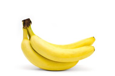 Beyaz arkaplanda izole edilmiş muz sürüsü