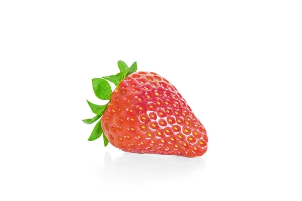 One Whole Ripe Strawberry Isolated White Background — Stock Photo, Image