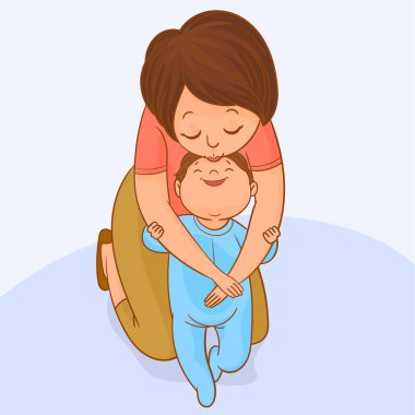 Anneler Günü tebrik kartı, annemin sevgi vermesi.