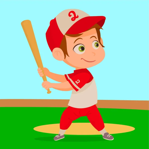 Beyzbol oynayan çocuk. Beyzbol üniformalı küçük çocuk.