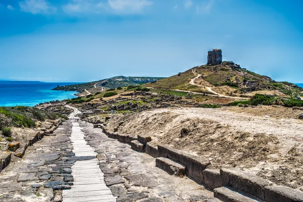 Camino junto al mar en Tharros — Foto de Stock