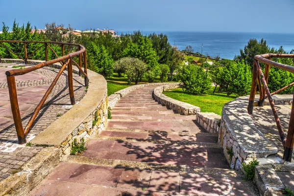 Stairway by the sea in Sardinia — Stock Photo, Image