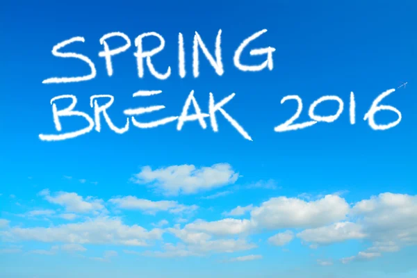 Spring break 2016 written in the sky — Stock Photo, Image