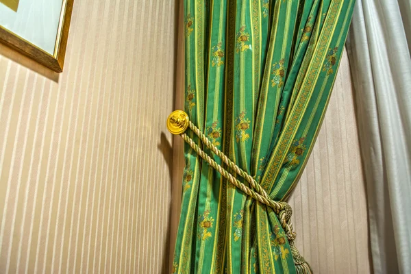 Green and yellow curtain — Stock Photo, Image