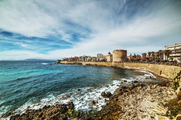 La costa di Alghero vista dal lungomare — Foto Stock