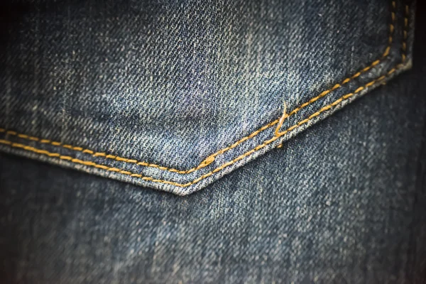 Blue jeans pocket close up — Stock Photo, Image