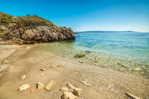 küçük bir koy sarı kayalarda