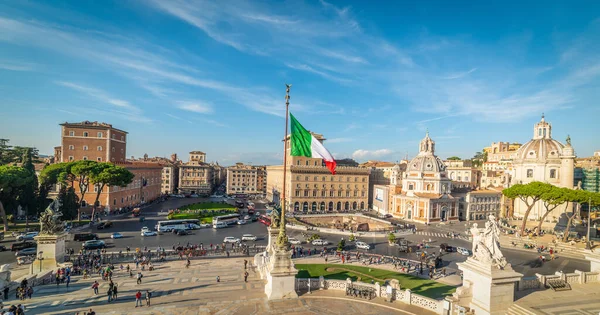 Roma Italia Octubre 2017 Vida Urbana Plaza Venecia Vista Desde — Foto de Stock