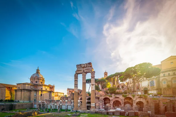 Foros Imperiales Mundialmente Famosos Roma Atardecer Italia — Foto de Stock