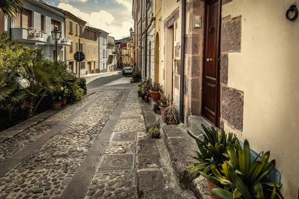 Wąska Ulica Villanova Monteleone Sardynia Włochy — Zdjęcie stockowe