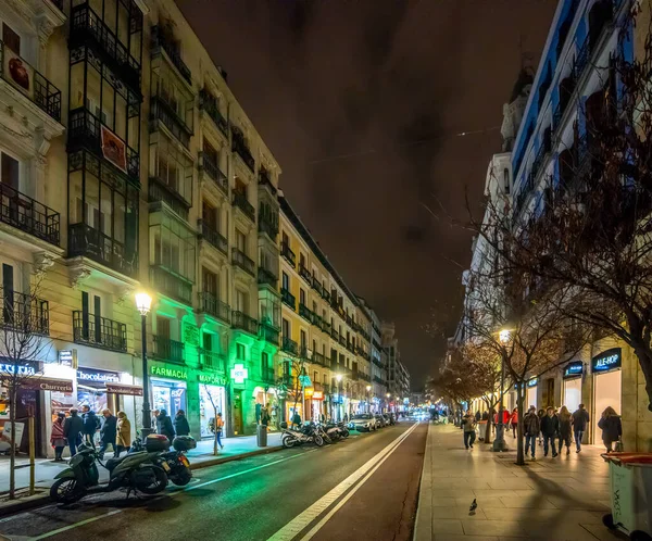 Madrid Januar 2020 Nachtleben Der Calle Mayor — Stockfoto