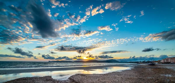 Cloudy Sky Alghero Shore Sunset Sardinia Italy — Stock Photo, Image