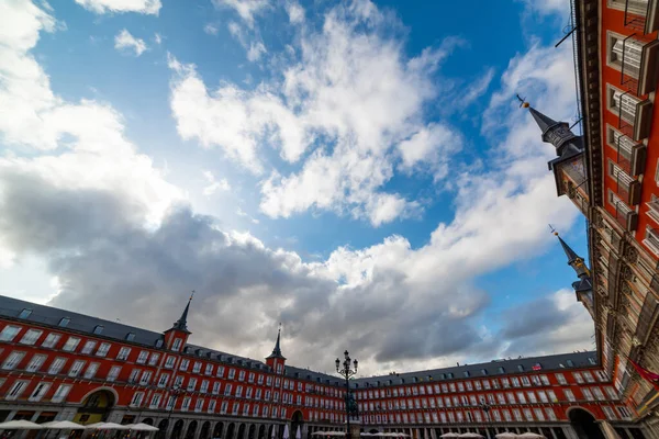 Céu Nublado Sobre Famosa Plaza Mayor Centro Madrid Espanha — Fotografia de Stock