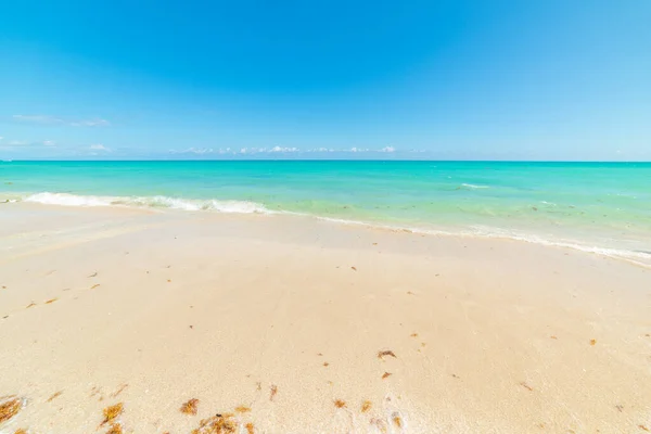 Areia Branca Água Azul Turquesa Costa Miami Beach Florida Eua — Fotografia de Stock