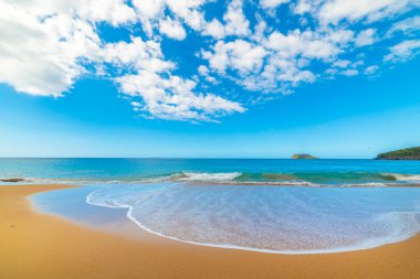 Turkuaz deniz ve güzel La Perle sahilinde altın kum, Guadeloupe. Daha Küçük Antiller, Karayip Denizi