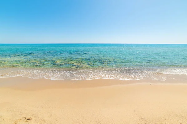 Turquoise Water Golden Sand Piscina Rei Beach Sardinia Italy — Stock Photo, Image