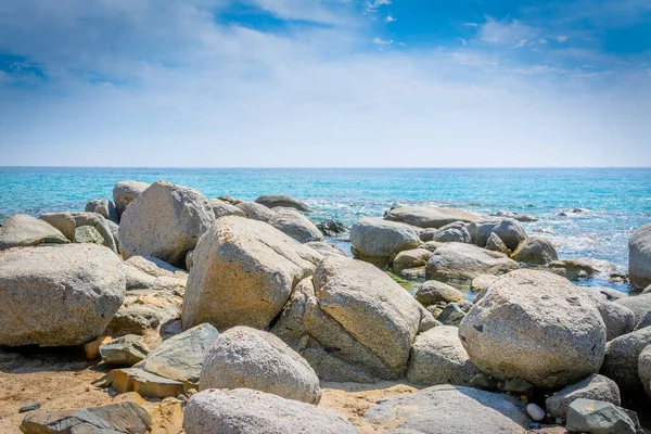 Grey Rocks Porto Ruxi Shore Sardinia Italy — Stock Photo, Image