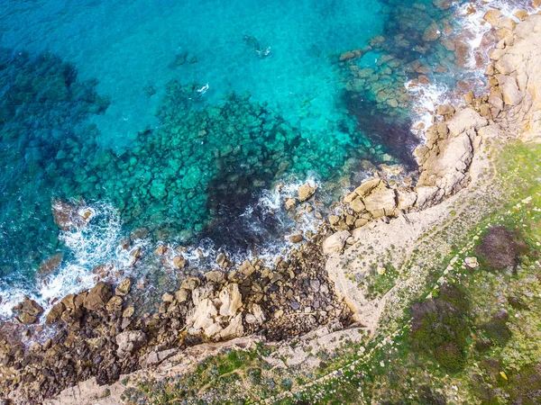 Luchtfoto Van Alghero Turquiose Zee Lente Sardinië Italië — Stockfoto