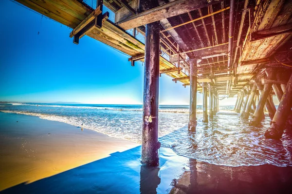 Santa Monica Shore Seen Boardwalk Los Angeles California — Stock Photo, Image
