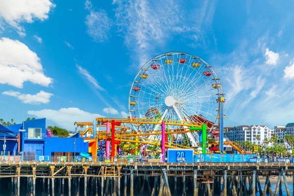 Nöjespark Världsberömda Santa Monica Piren Los Angeles Södra Kalifornien Usa — Stockfoto